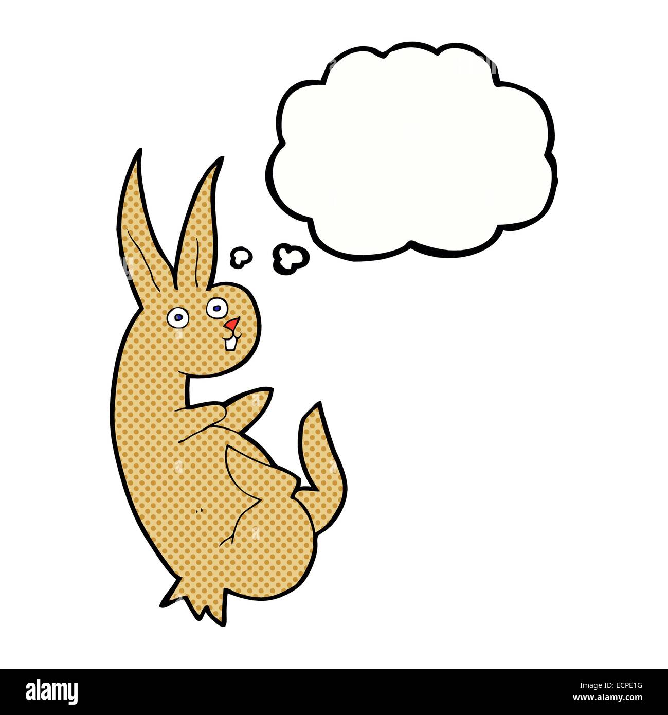 cue cartoon rabbit with thought bubble Stock Vector Image & Art - Alamy
