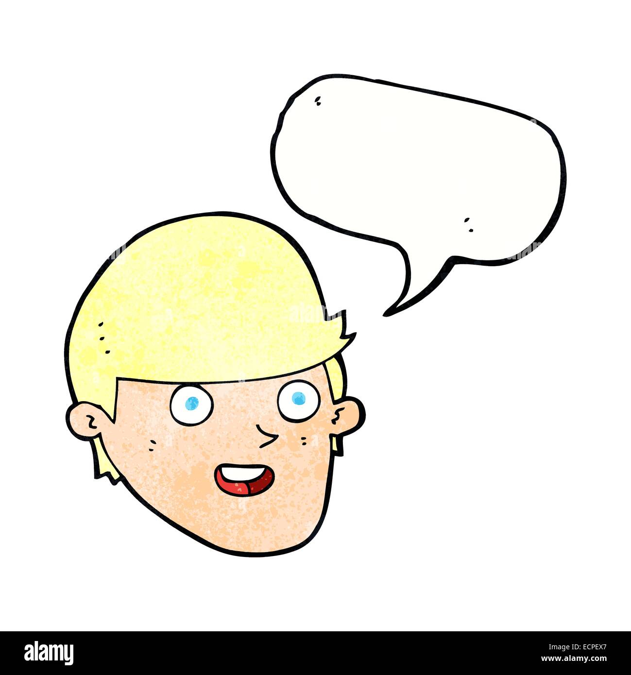 cartoon man with big chin with speech bubble Stock Vector