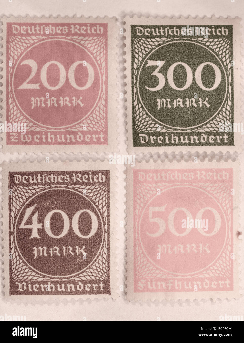 old german inflation stamps Stock Photo Alamy