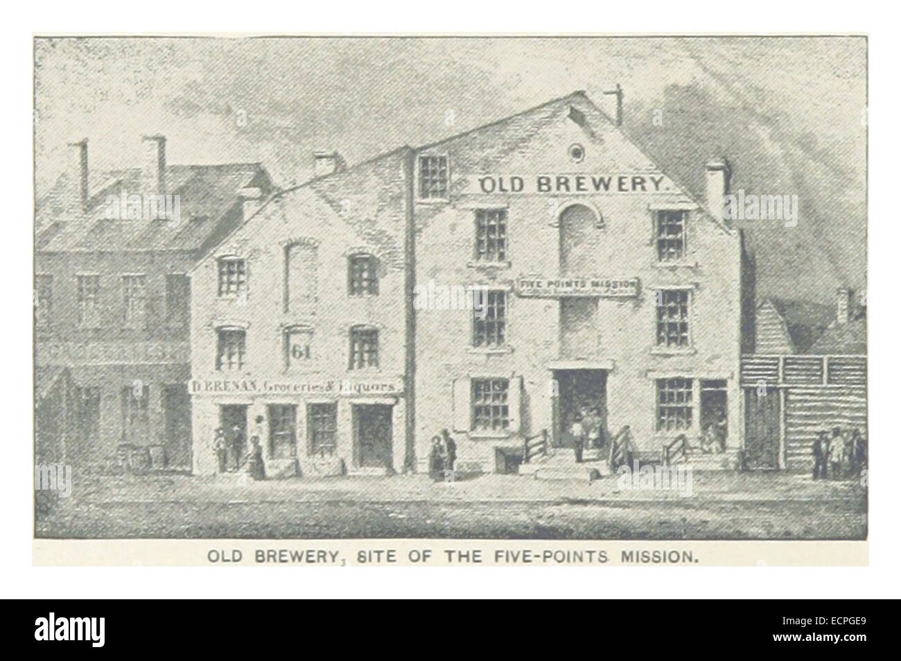 (King1893NYC) pg430 OLD BREWERY, SITE OF THE FIVE-POINTS MISSION Stock Photo