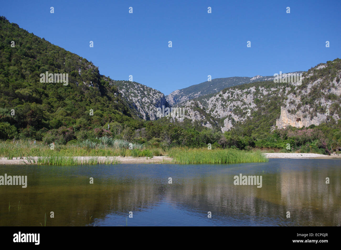 Pond Cala Luna. Located in Ogliastra (Sardinia). It is located near the beautiful beach of the same name Stock Photo