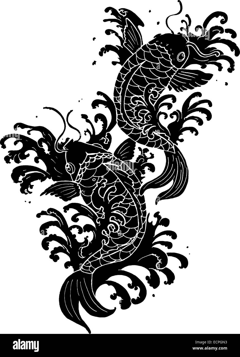 Depiction Tattoo Gallery  Tattoos  Black and Gray  Koi Fish Tattoo