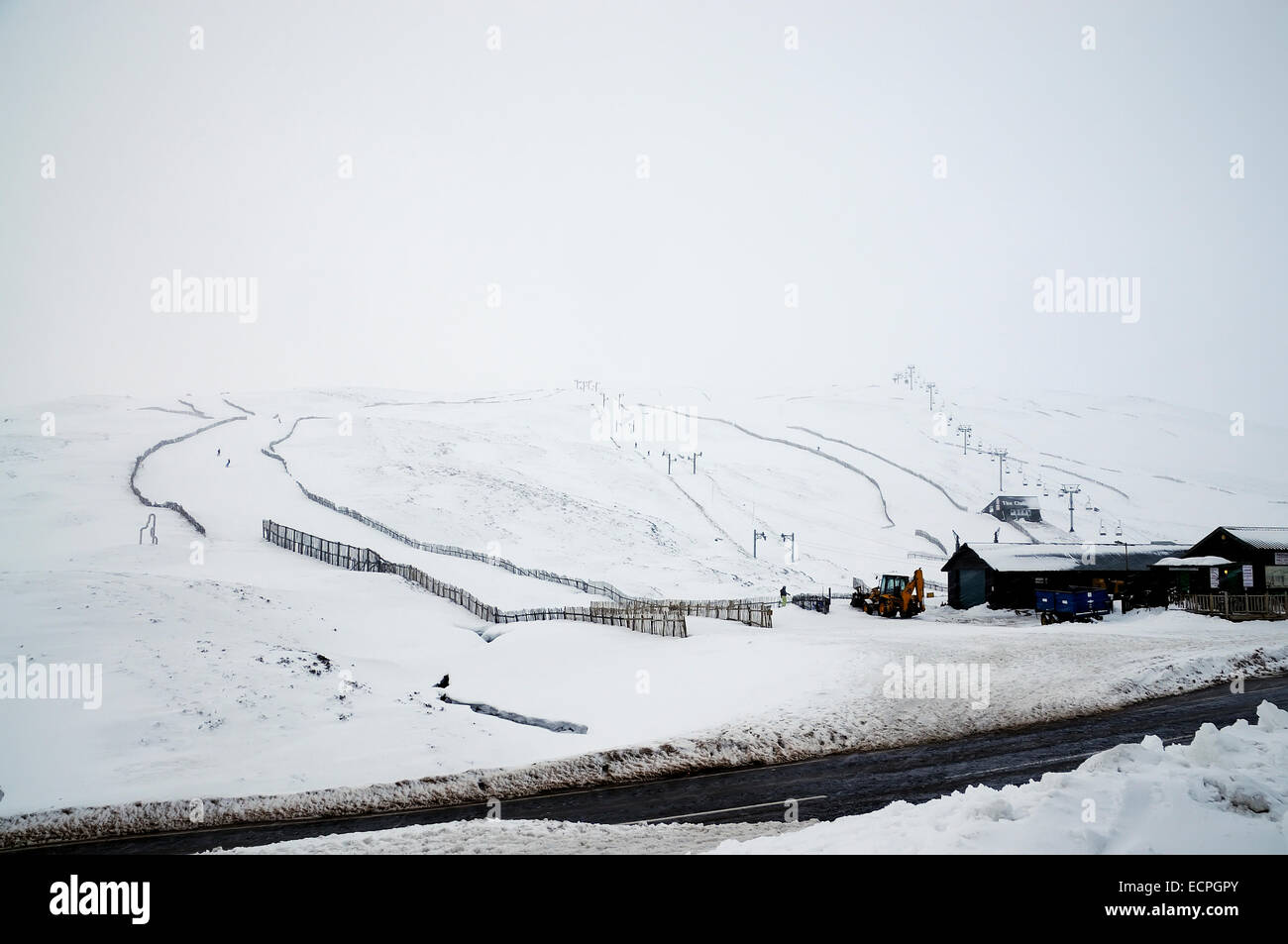 The Glenshee Ski Centre sits at the head of the Cairnwell Pass and is