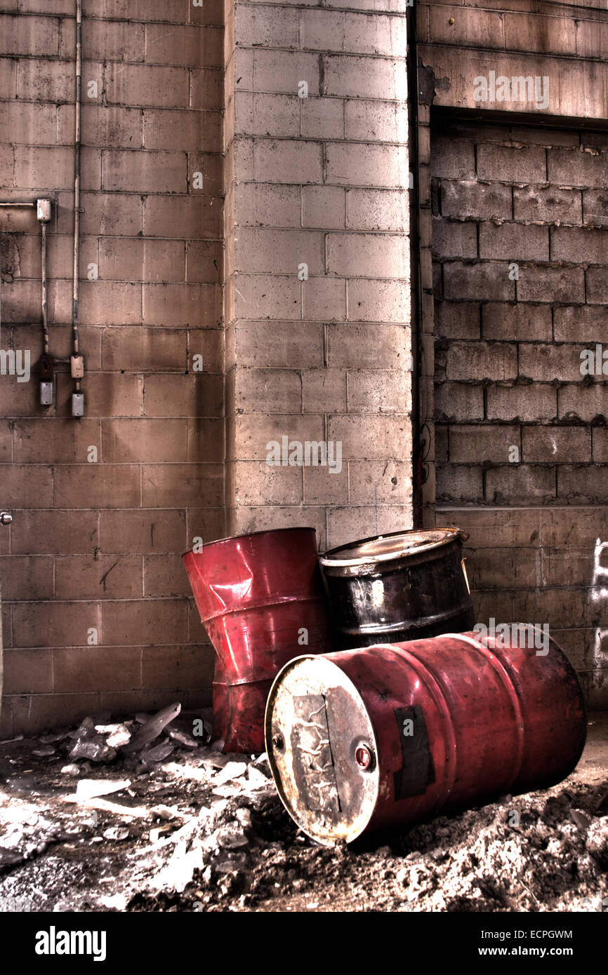 Industrial toxic waste drums hi-res stock photography and images - Alamy