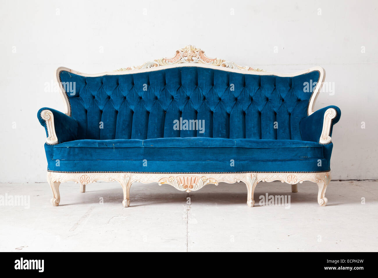 Blue vintage classical style Sofa bed Stock Photo Alamy