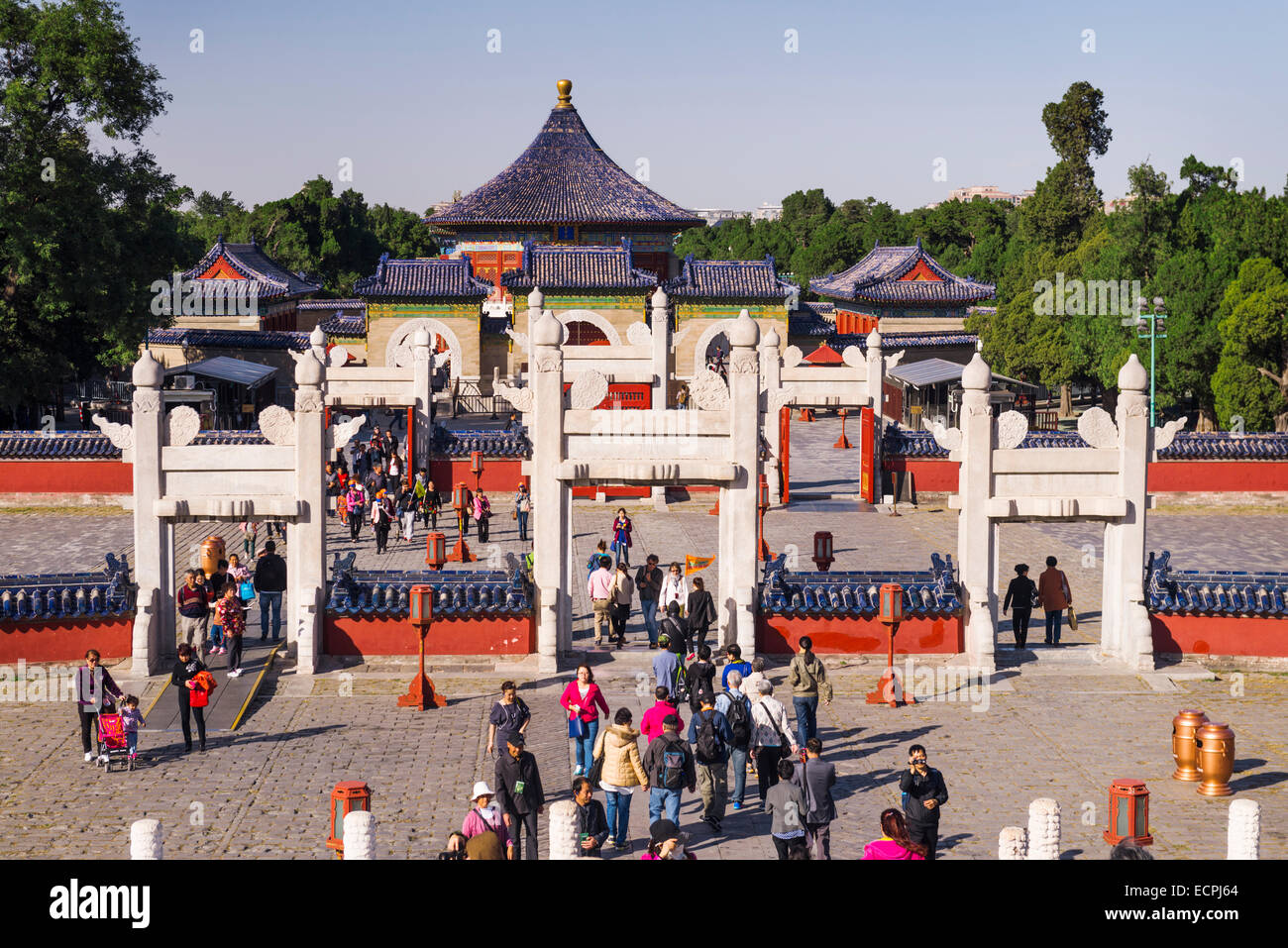 Gates of Circular Mound Altar of The Temple of Heaven in Beijing, China 2014 Stock Photo