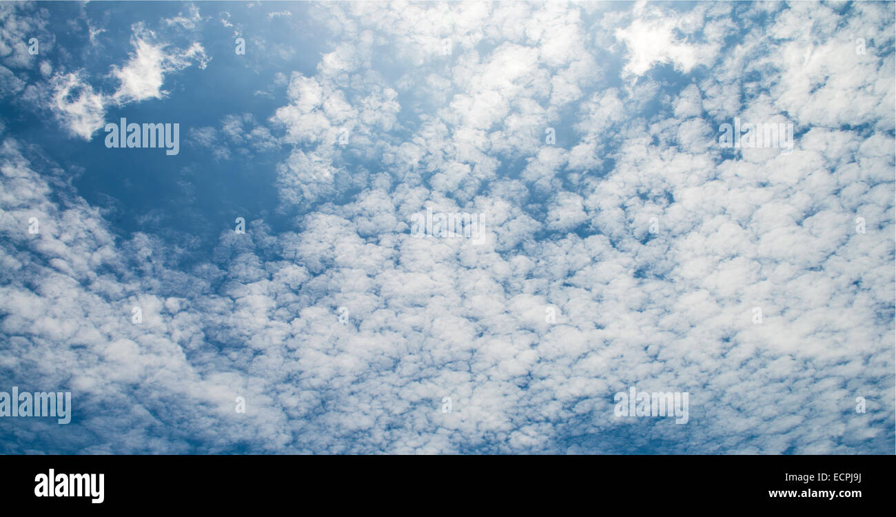 The blue sky and white fluffy clouds Stock Photo - Alamy