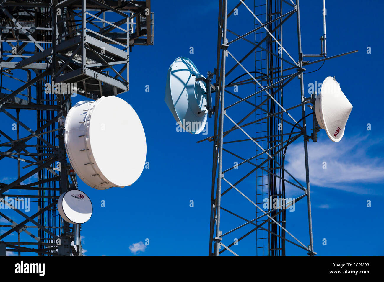 A WIRELSS TRANSMISSION TOWER at LOBO POINT on the Continental Divide - COLORADO ROCKIES Stock Photo