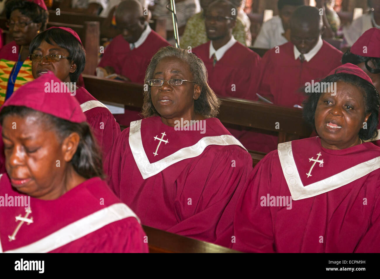 Choir at St.James Catholic church, Osu, Accra, Ghana, Africa Stock Photo