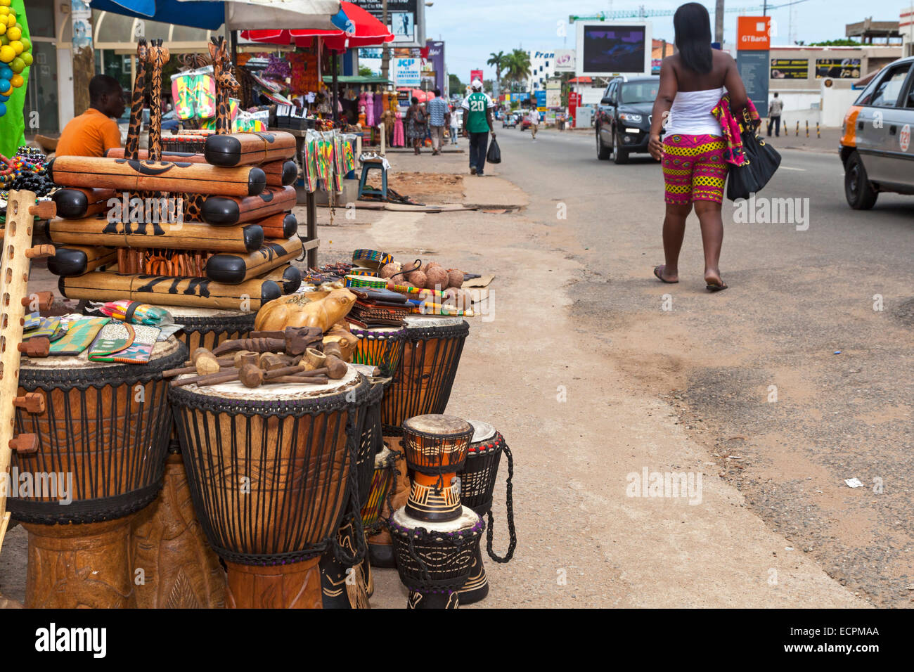 Souvenir shop on Oxford Street, Osu, Accra, Ghana, Africa Stock Photo