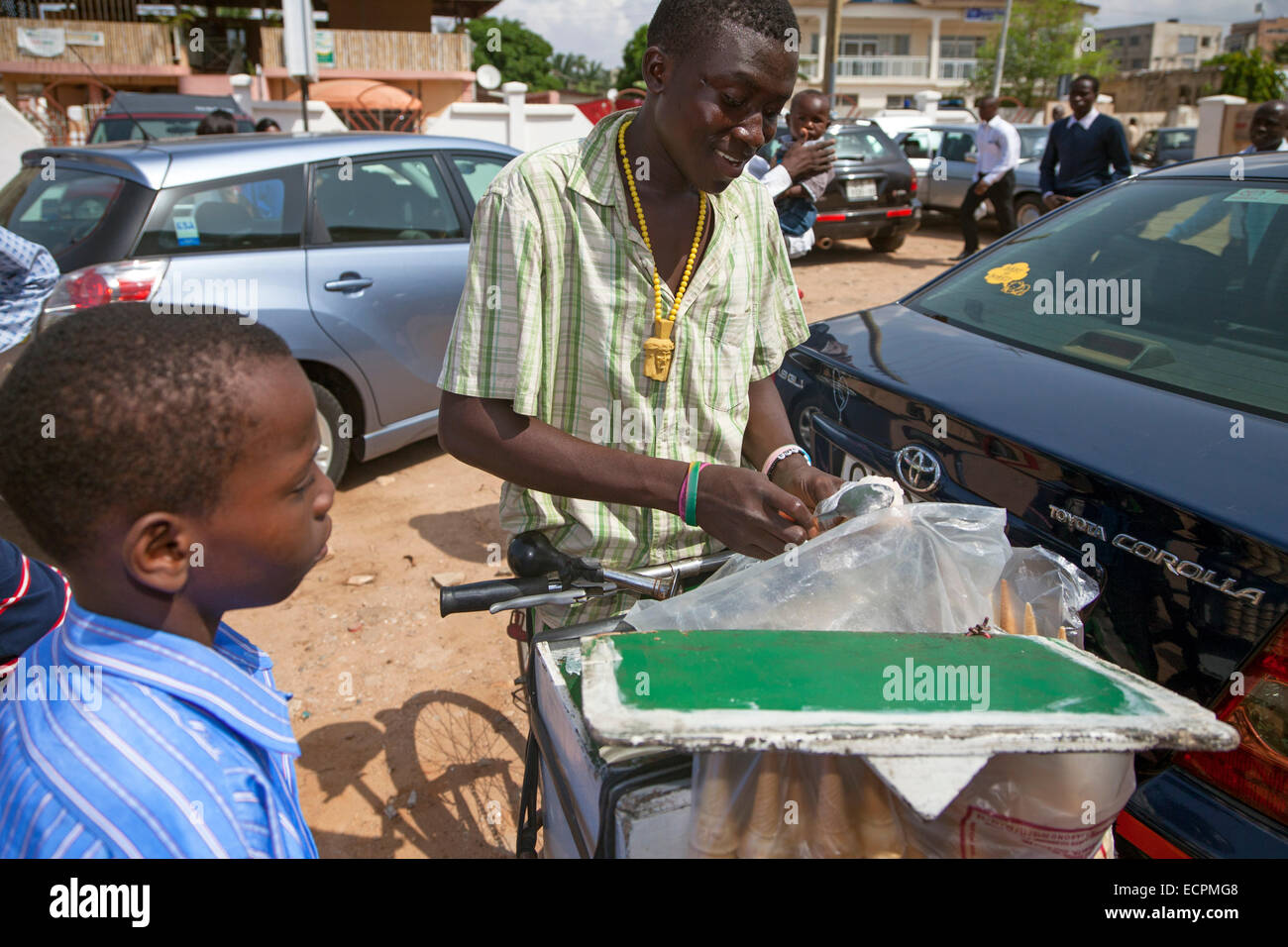 Ice cream seller, Osu, Accra, Ghana, Africa Stock Photo Alamy