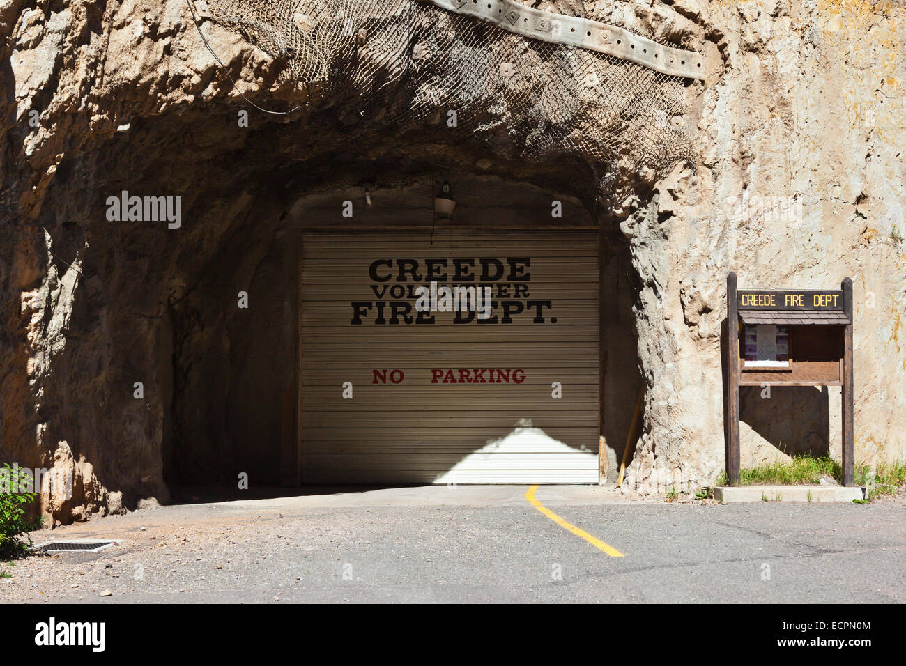 CREEDE COLORADO FIRE STATION inside a mine Stock Photo