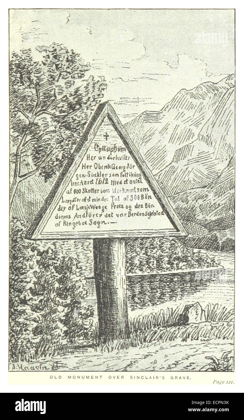 An old monument marking the grave of Sinclair, an important historical ...