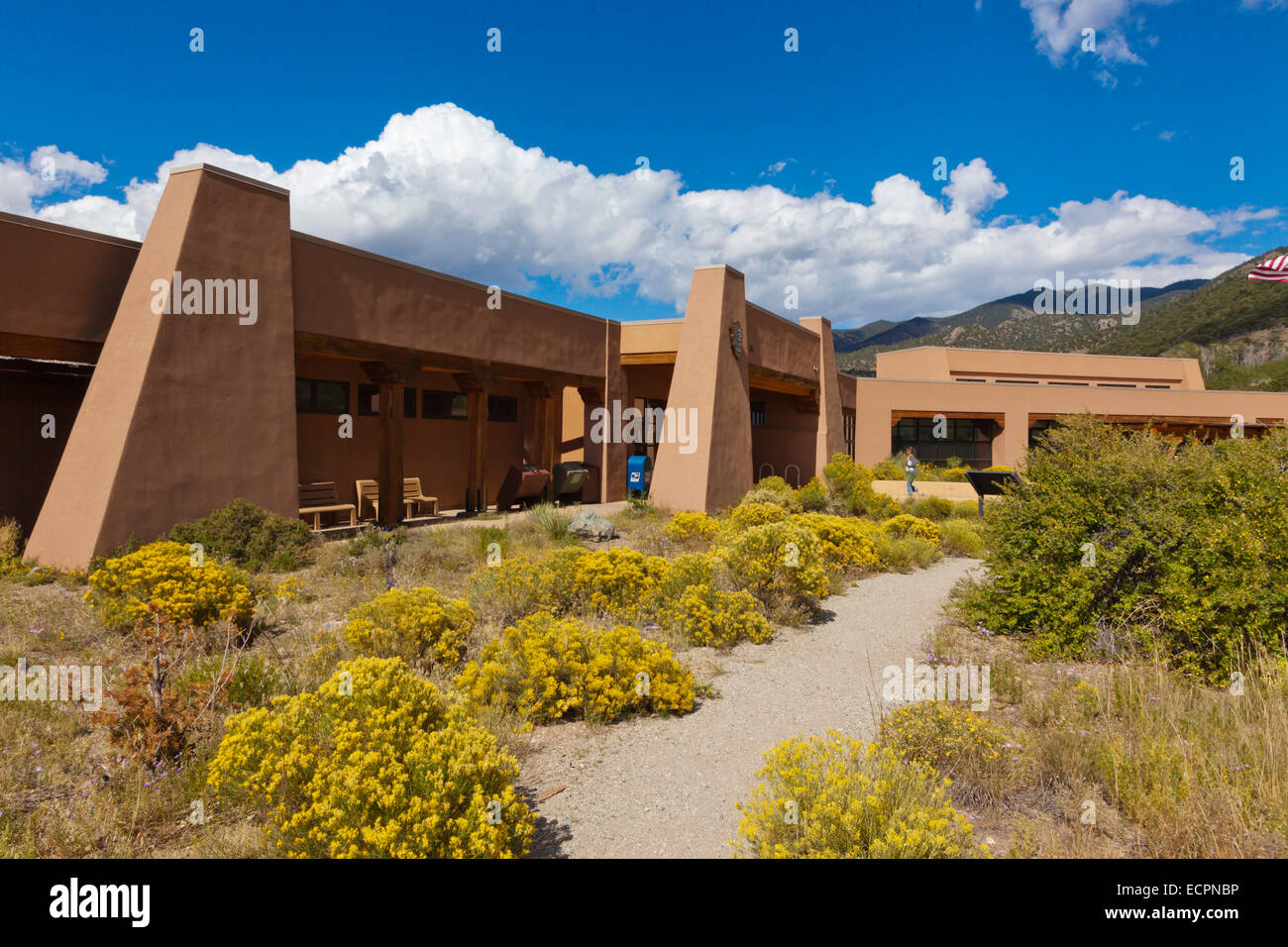 VISITORS CENTER at the GREAT SAND DUNES NATIONAL PARK - COLORADO Stock Photo