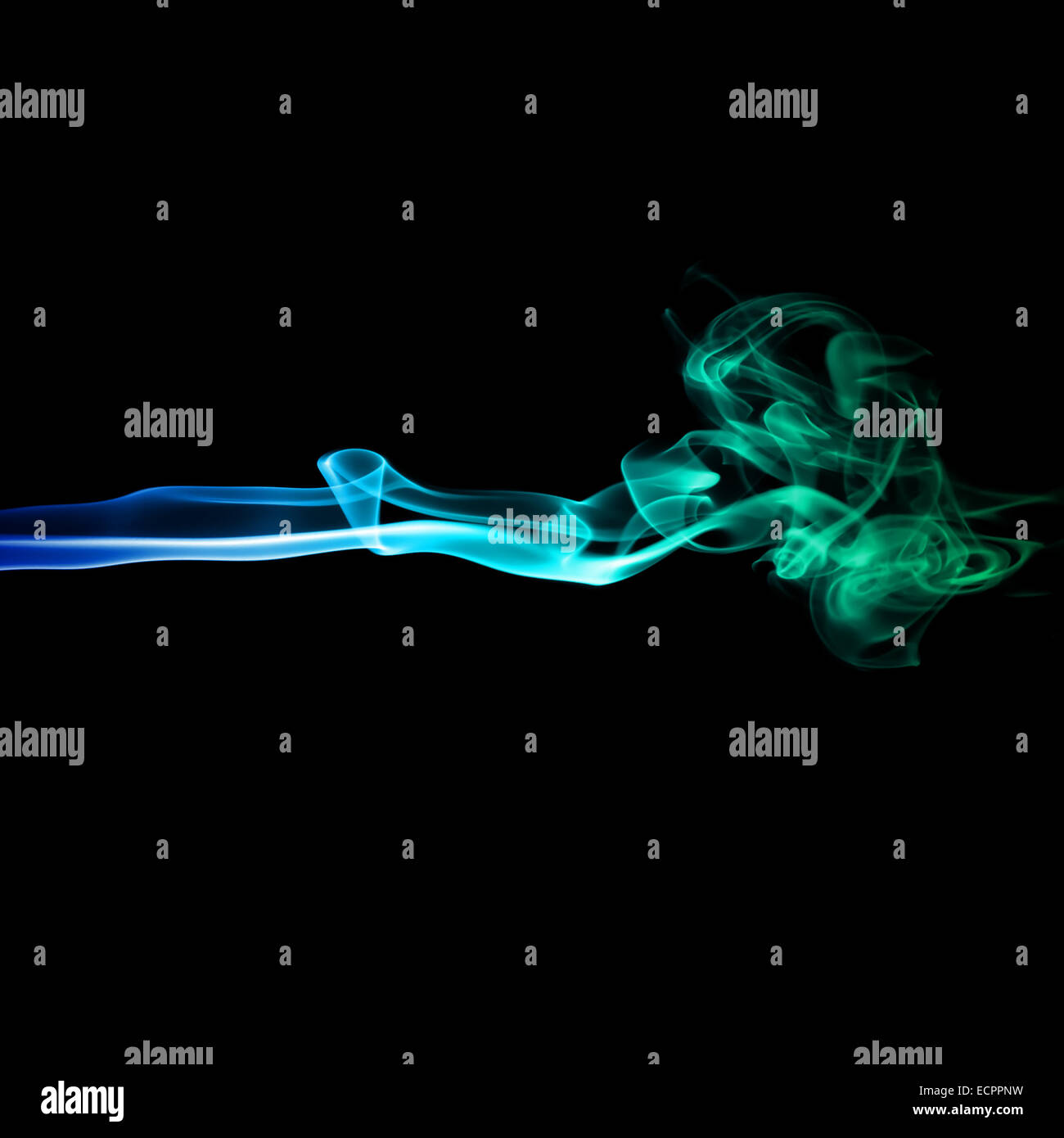 Abstract bright blue and green smoke on a dark background Stock Photo ...