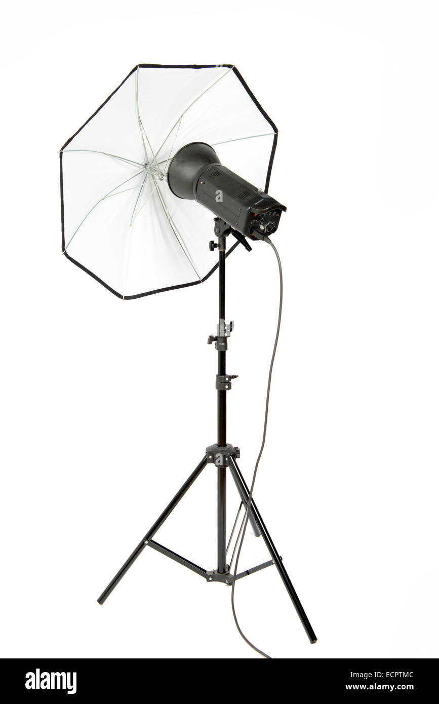 Umbrella photographer on the white background Stock Photo Alamy