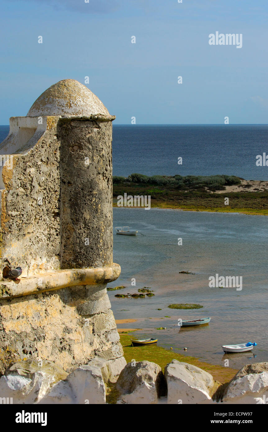 Fortress at small fishing village of Cacela Velha, Algarve, Portugal, Europe Stock Photo