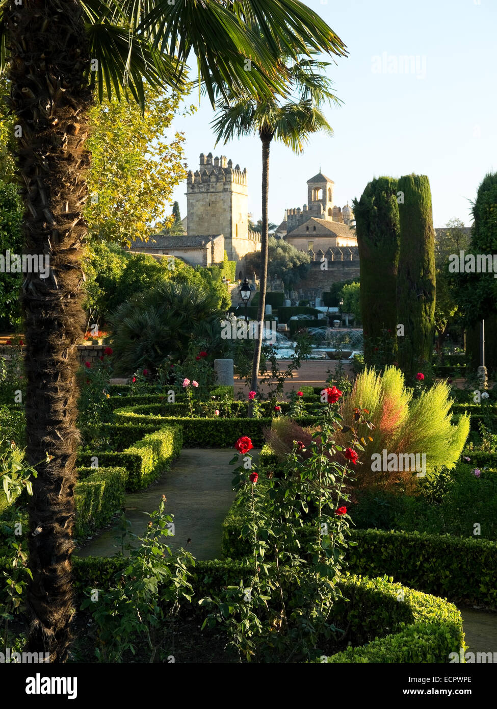 Gardens of Alcazar de los Reyes Cristianos in Cordoba. Andalusia, Spain. Stock Photo