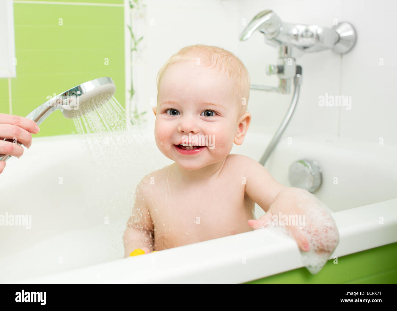 toddler boy taking a bath Stock Photo Alamy