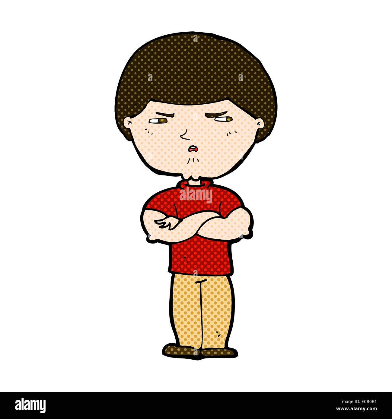 retro comic book style cartoon grumpy man Stock Vector Image & Art - Alamy