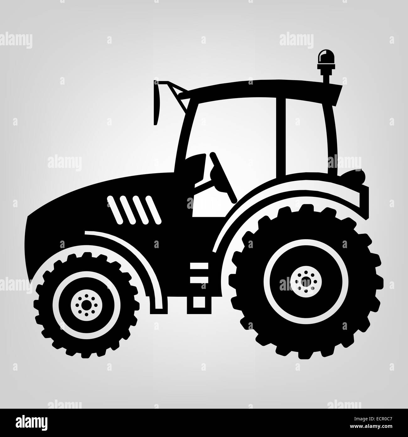 Agriculture machinery farm tractor vector Black and White Stock Photos
