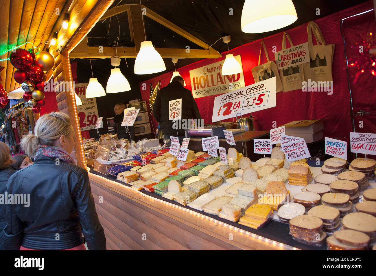 Ireland, North, Belfast, Christmas international food market in the
