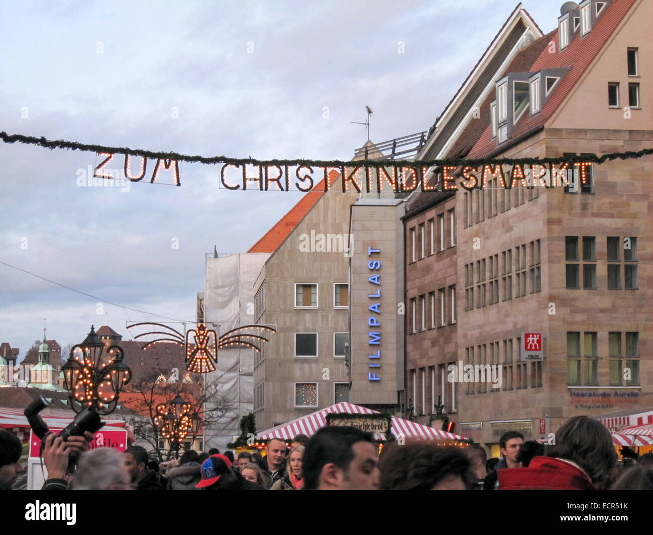 Germany: World famous Christkindlesmarkt in Nuremberg. Photo from 28. November 2009. Stock Photo
