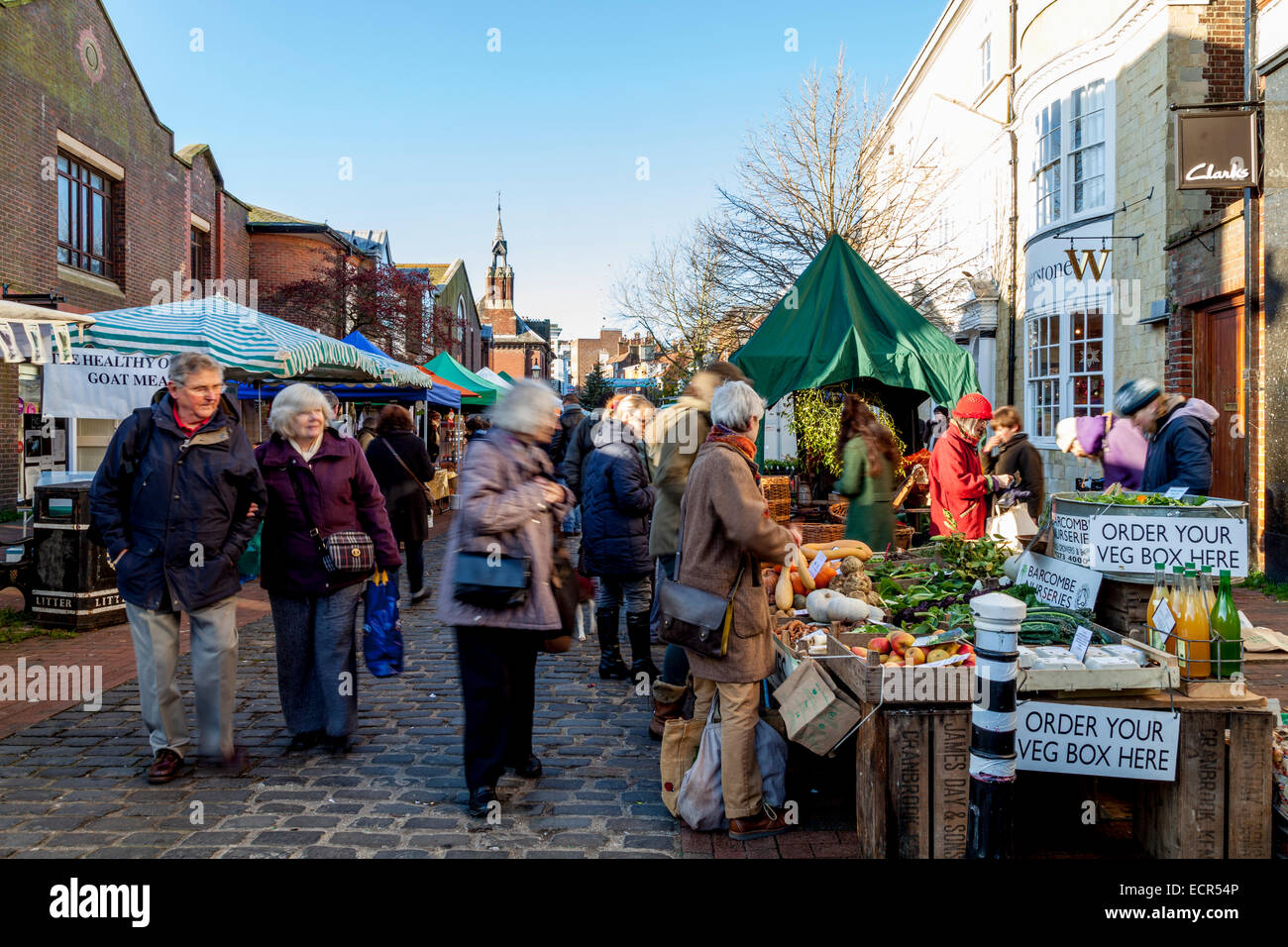 The Farmers Market, Lewes, Sussex, England Stock Photo