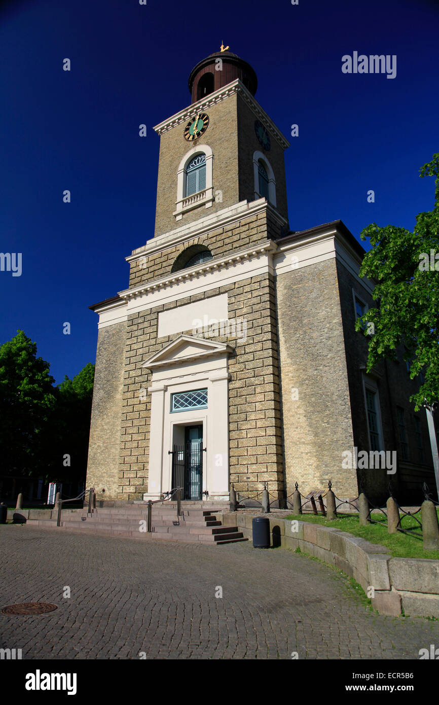 St. Mary's Church was built from 1829-1833 at the market square of Husum. It was designed by the Danish architect Christian Frederik Hansen. Photo: Klaus Nowottnick Date: May 27, 2012 Stock Photo