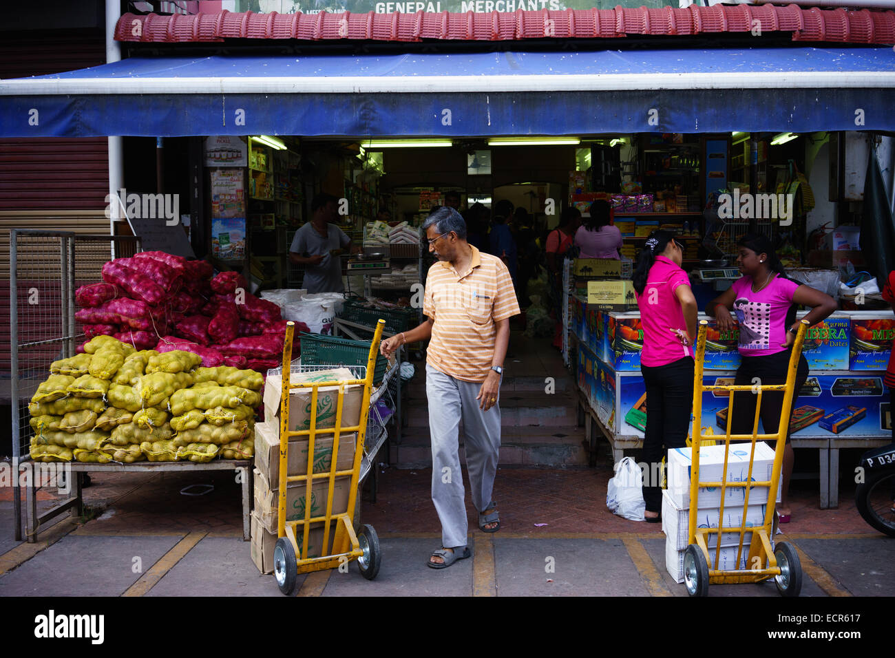 Grocery shop in Little India, George Town, Penang, Malaysia. Stock Photo