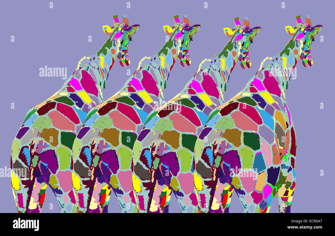 Colourful giraffes hi-res stock photography and images - Alamy