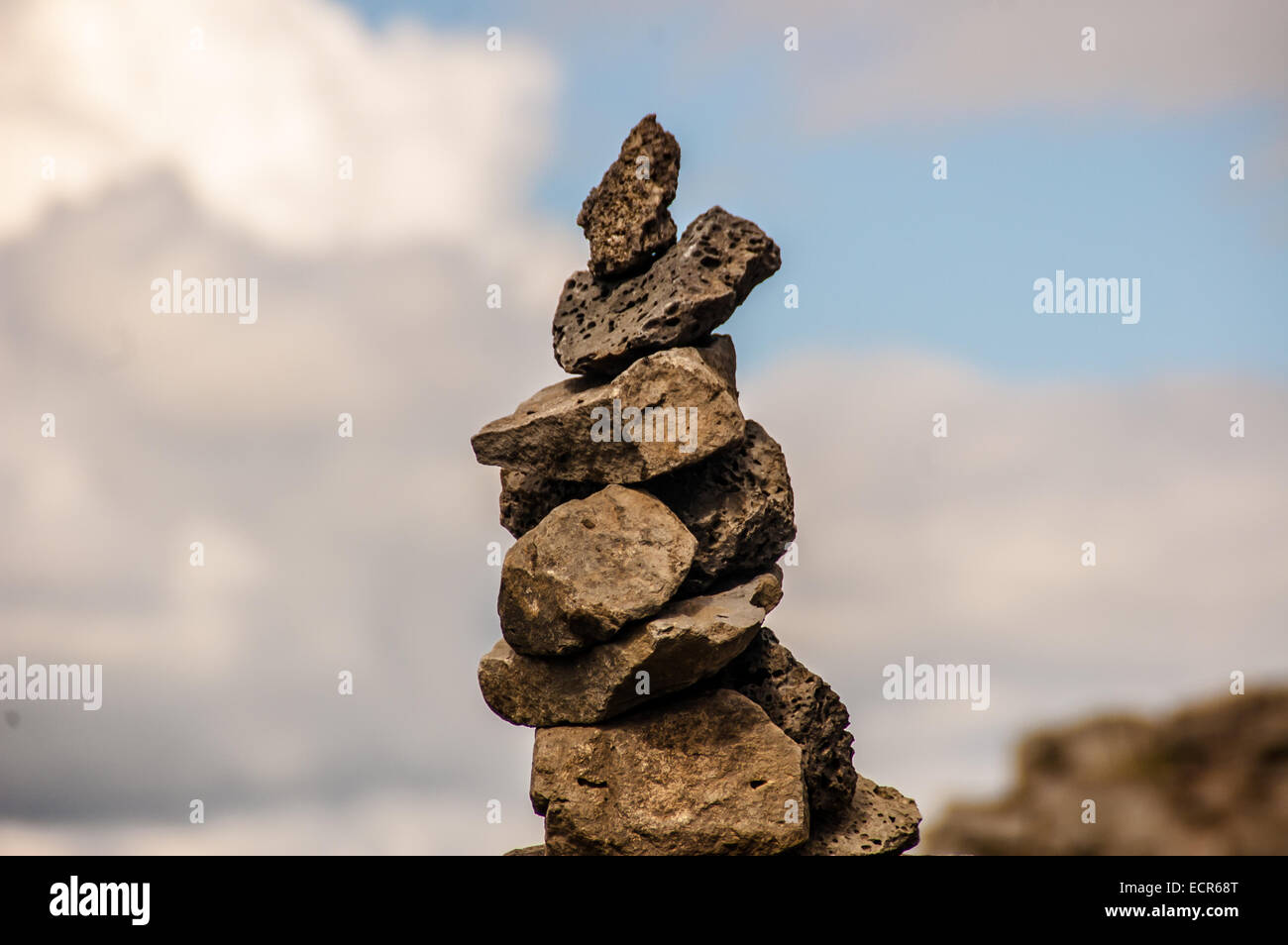 Balanced Stones. Stack of differents pebbles in relaxed scene Stock ...
