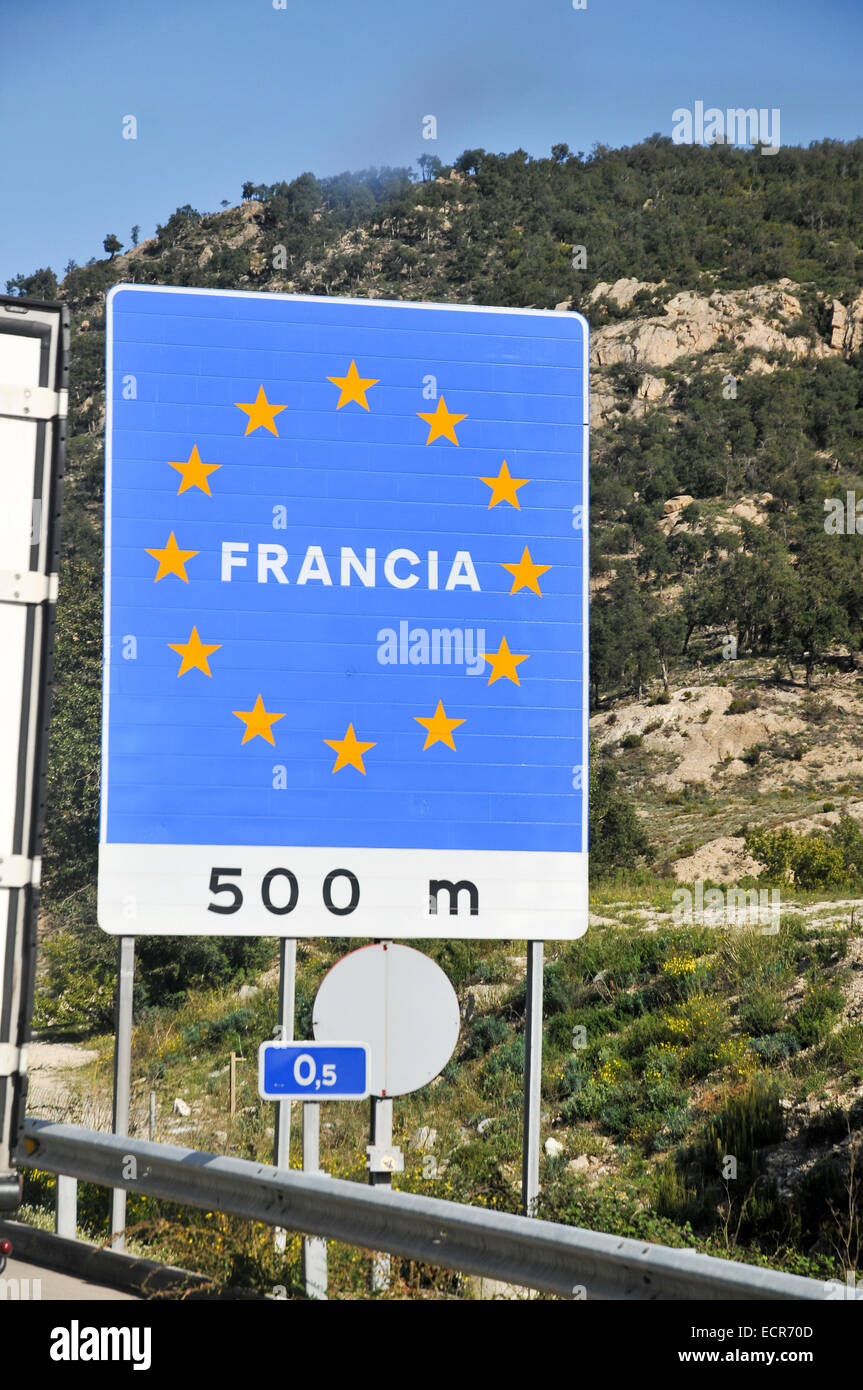 Spanish Highway the French Border crossing Photographed in Catalonia, Spain Stock Photo Alamy