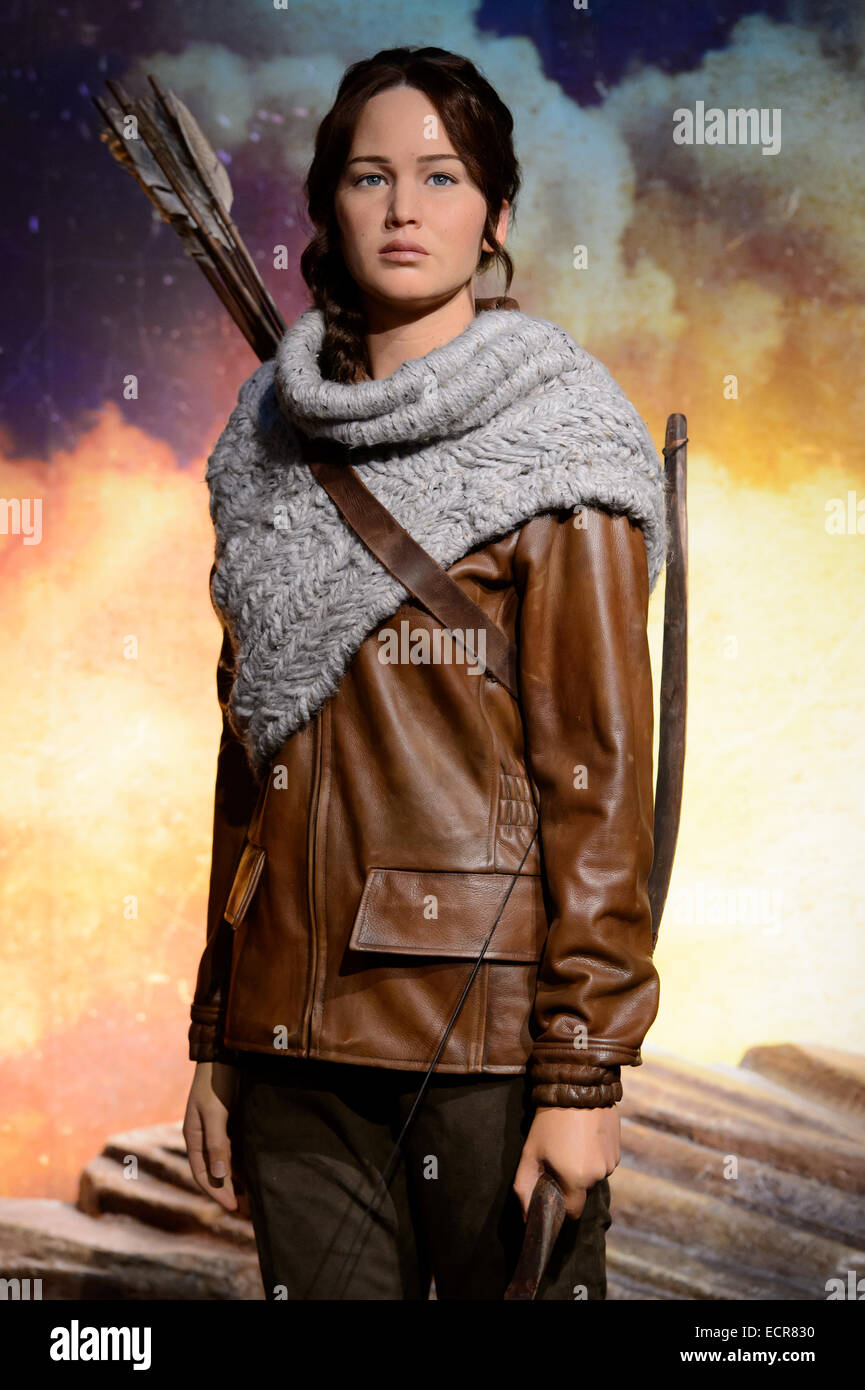 Madame Tussauds London today revealed its newest figure, Katniss Everdeen,  played by Jennifer Lawrence Stock Photo - Alamy