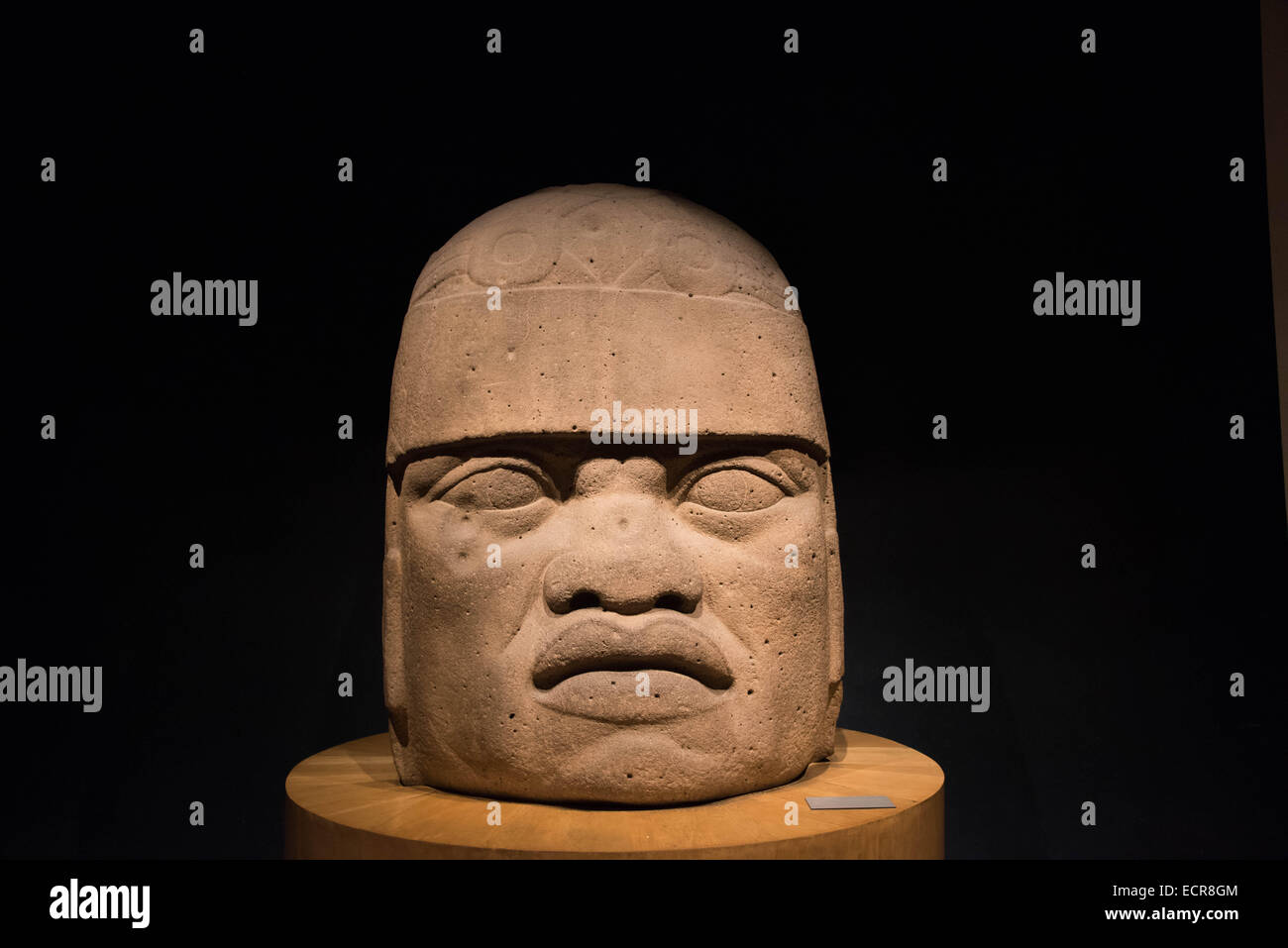 The National Museum of Anthropology,Mexico city,Mexico Olmec colossal head Stock Photo