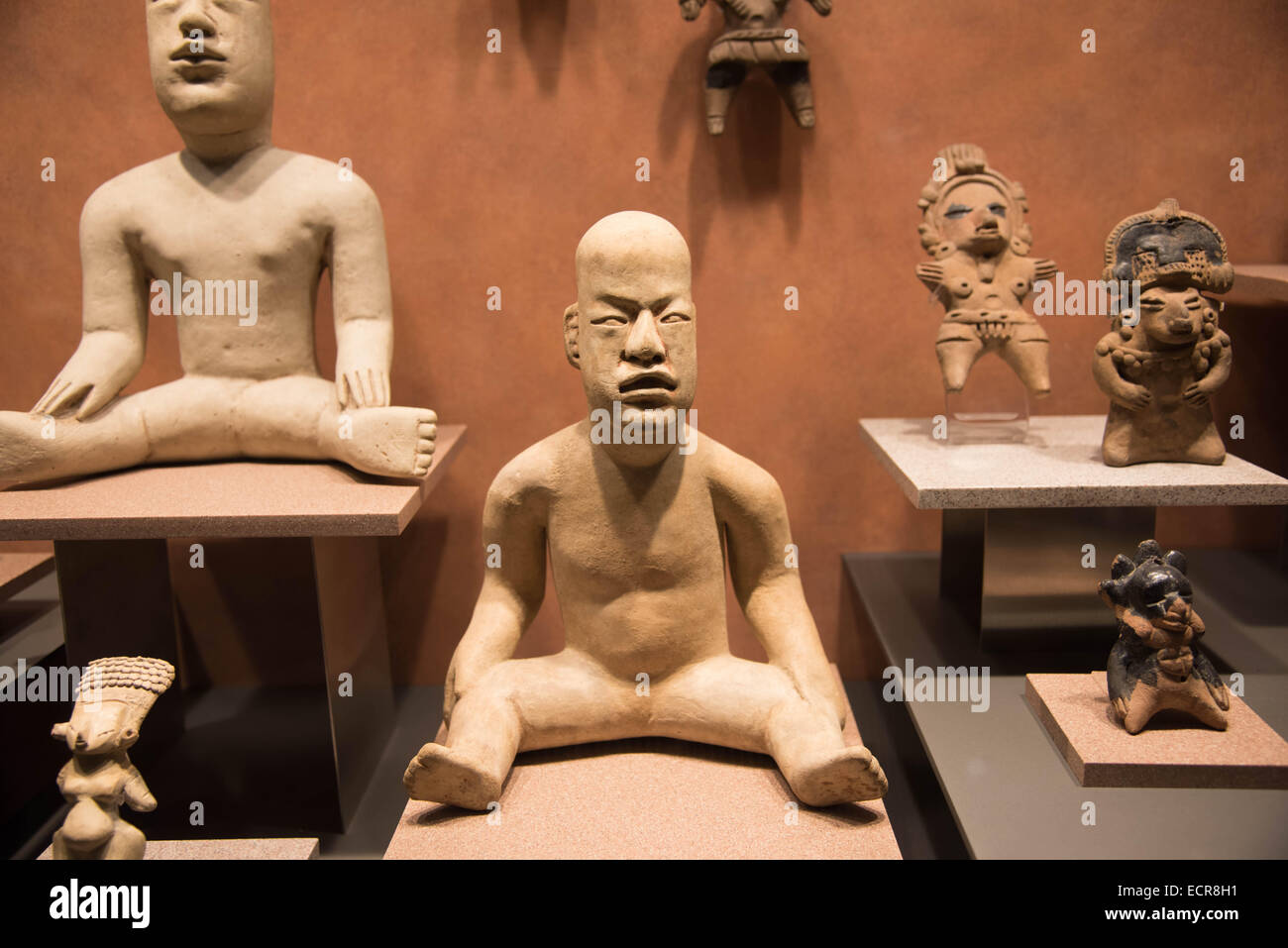 The National Museum of Anthropology,Mexico city,Mexico Olmec Baby face sculpture Stock Photo