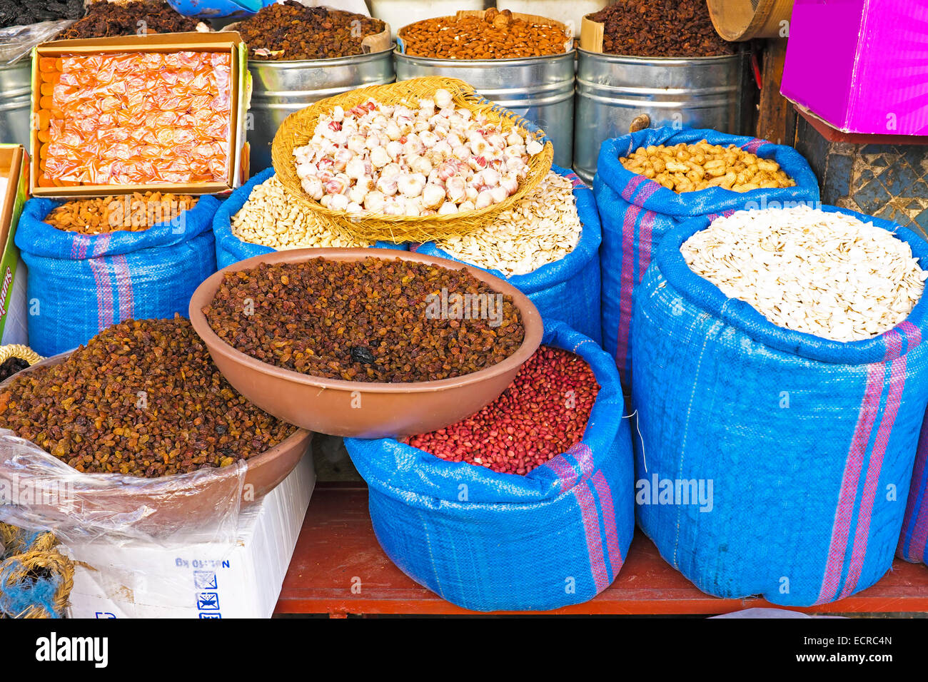 Dried fruit in the market Stock Photo