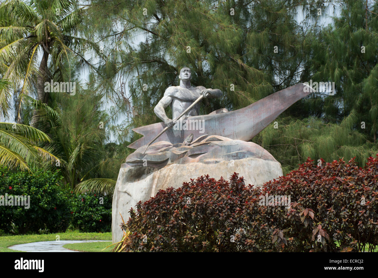 Micronesia, Mariana Islands, US Territory of Guam, Inarajan. Statue of