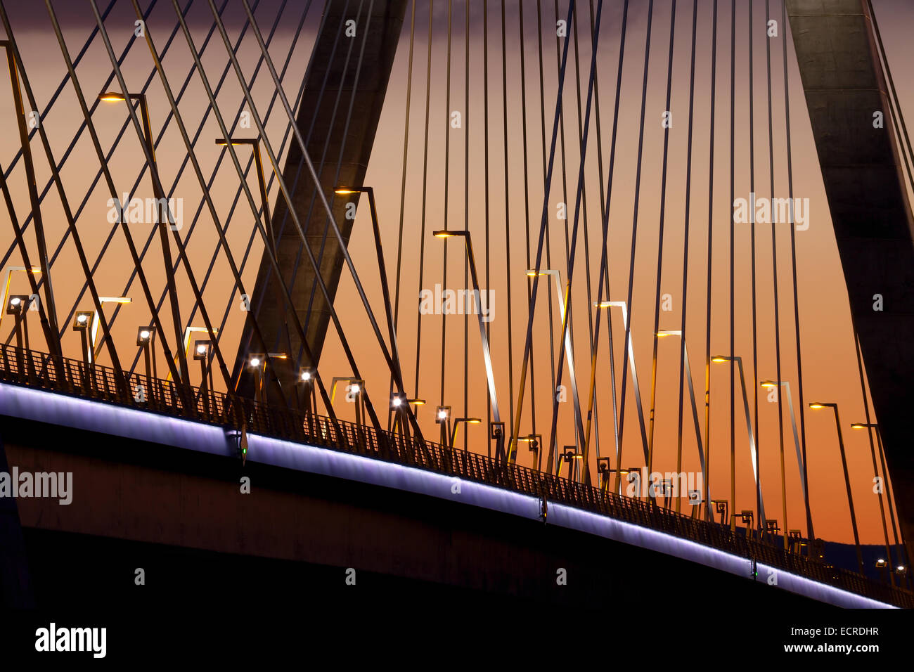 Big suspension bridge lighting hi-res stock photography and images - Alamy