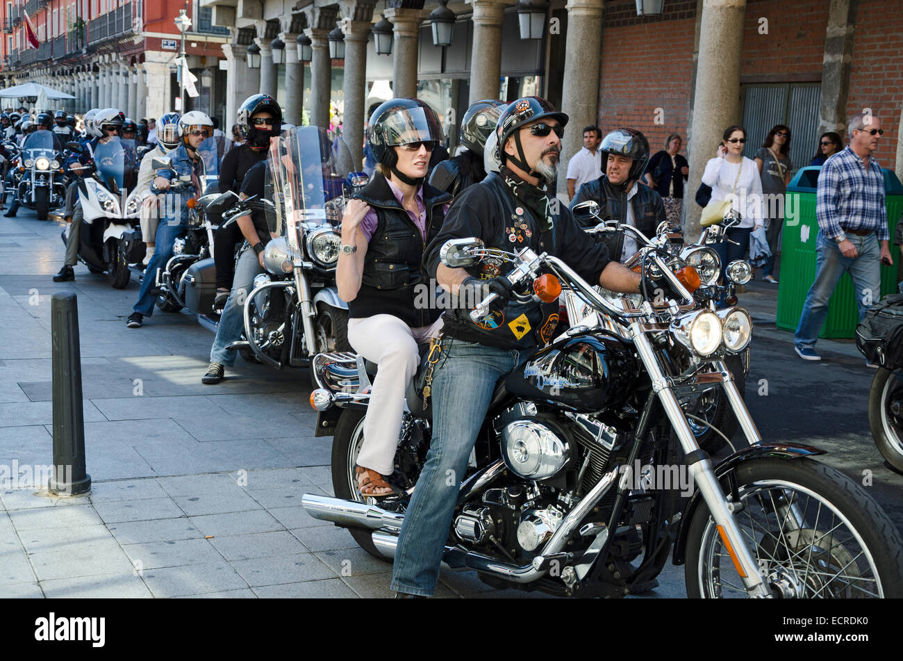 Motorcycles parade for the main square of the city during the ...