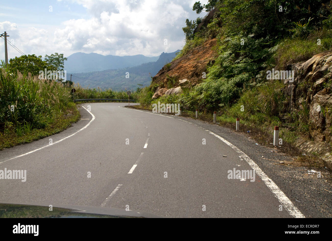 Rural road between Da Lat and Nha Trang, Vietnam. Stock Photo
