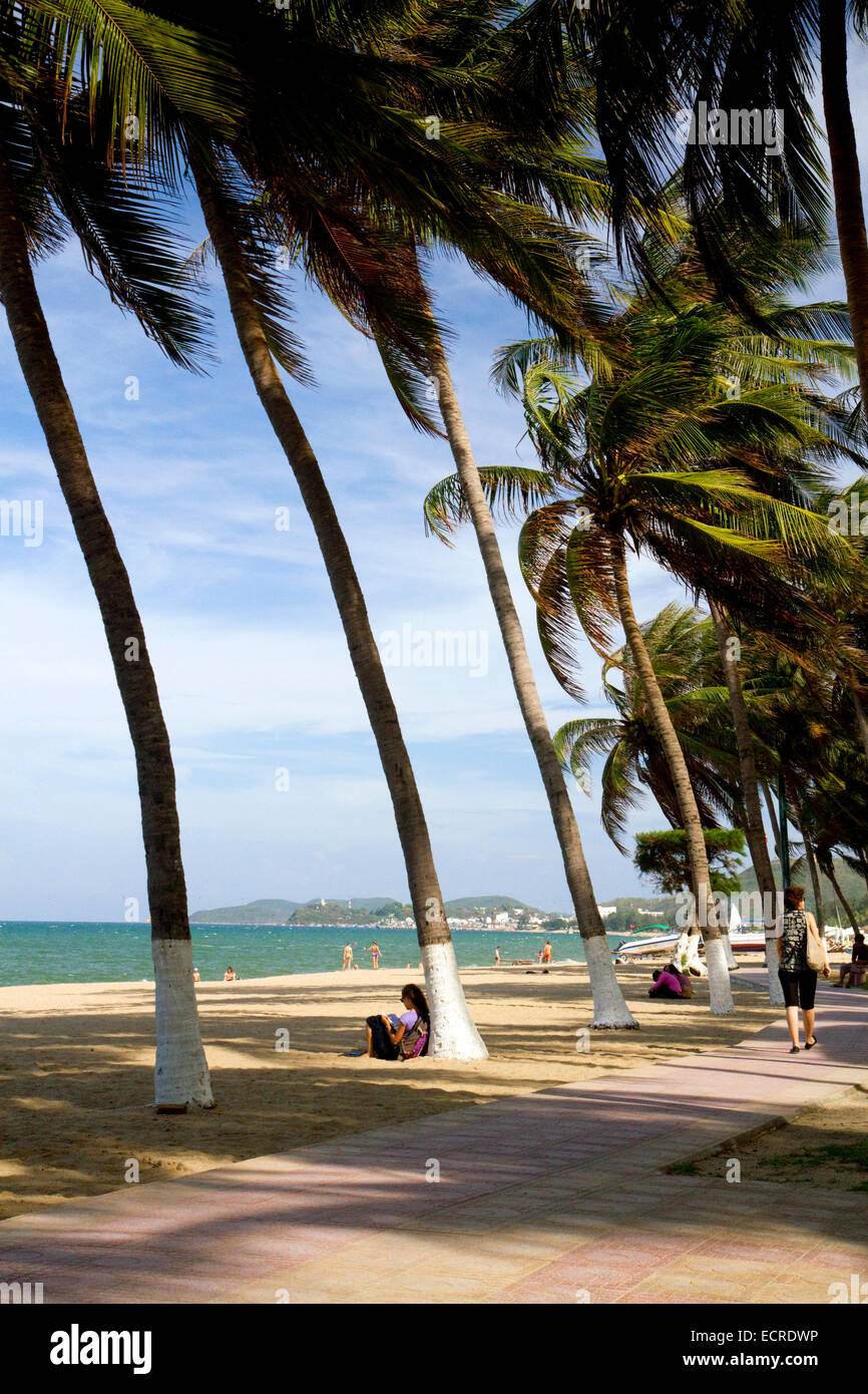 Beach scene at Nha Trang, Vietnam. Stock Photo