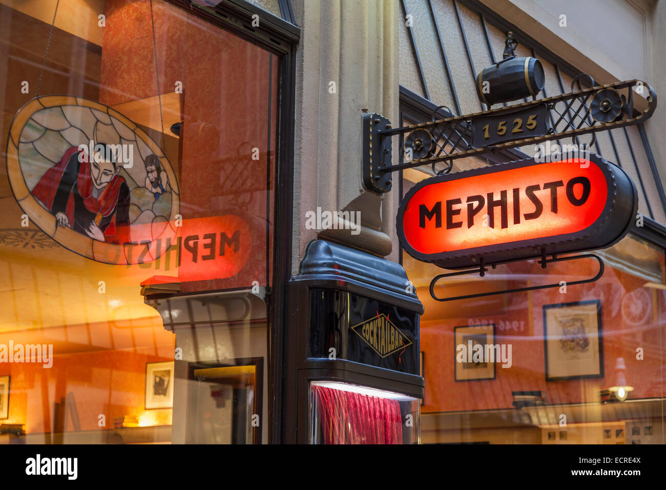 MEPHISTO BAR AT THE MADLER PASSAGE, LEIPZIG, SAXONY, GERMANY Stock Photo