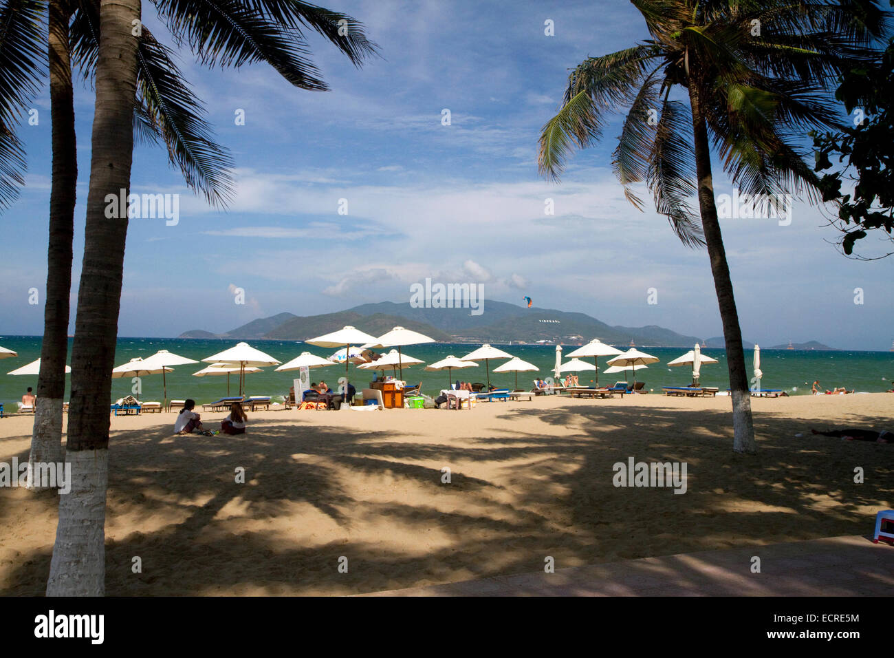 Beach scene at Nha Trang, Vietnam. Stock Photo