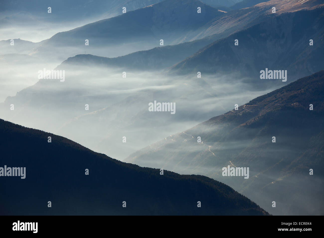 Mountain mist Stock Photo