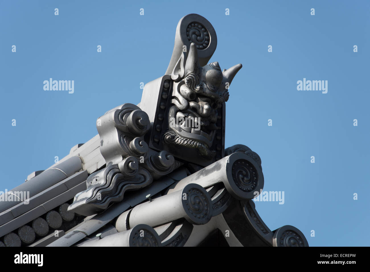 Japanese temple building details, Japan. Stock Photo