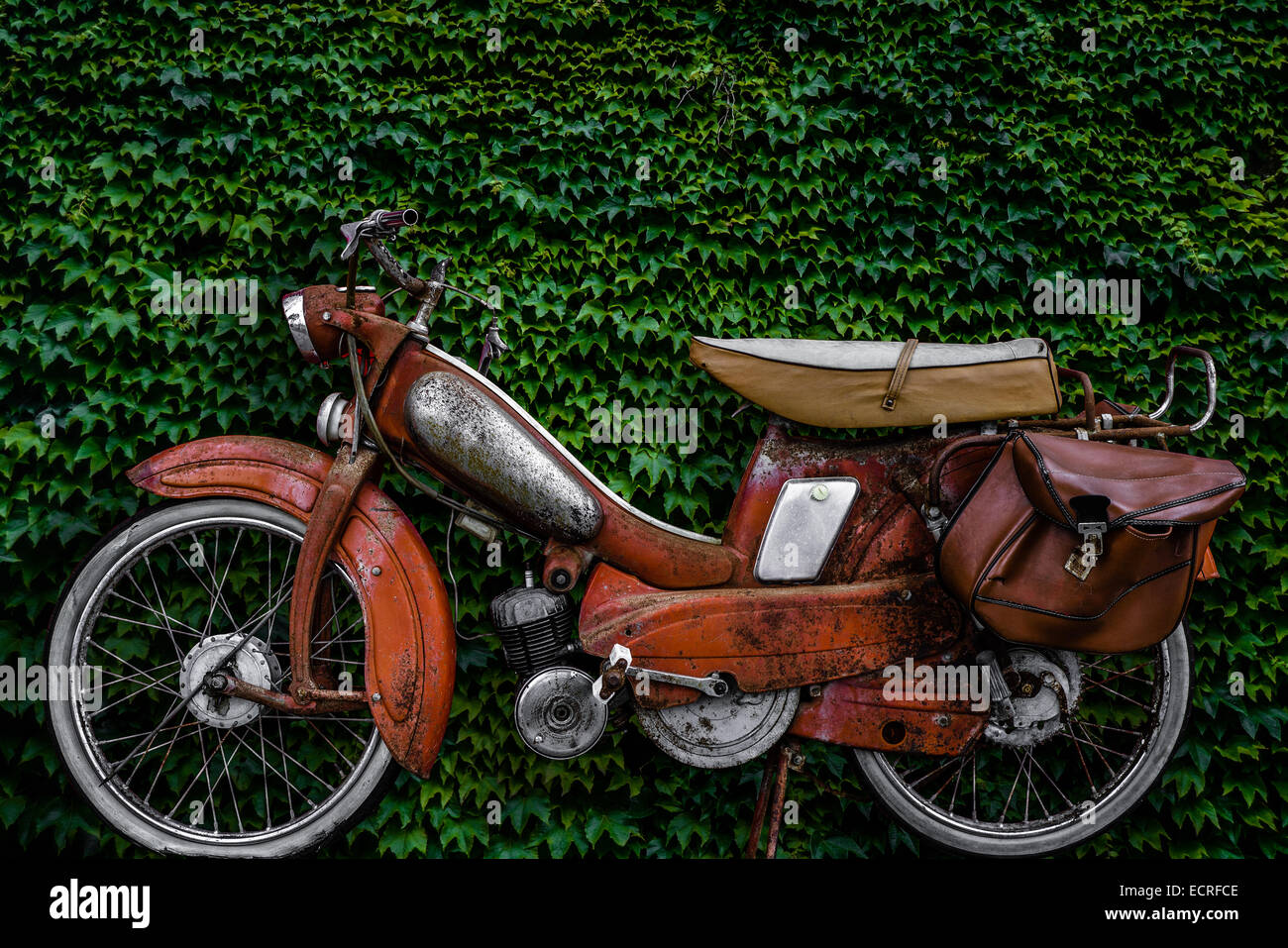 Vintage 60s French Moped Stock Photo
