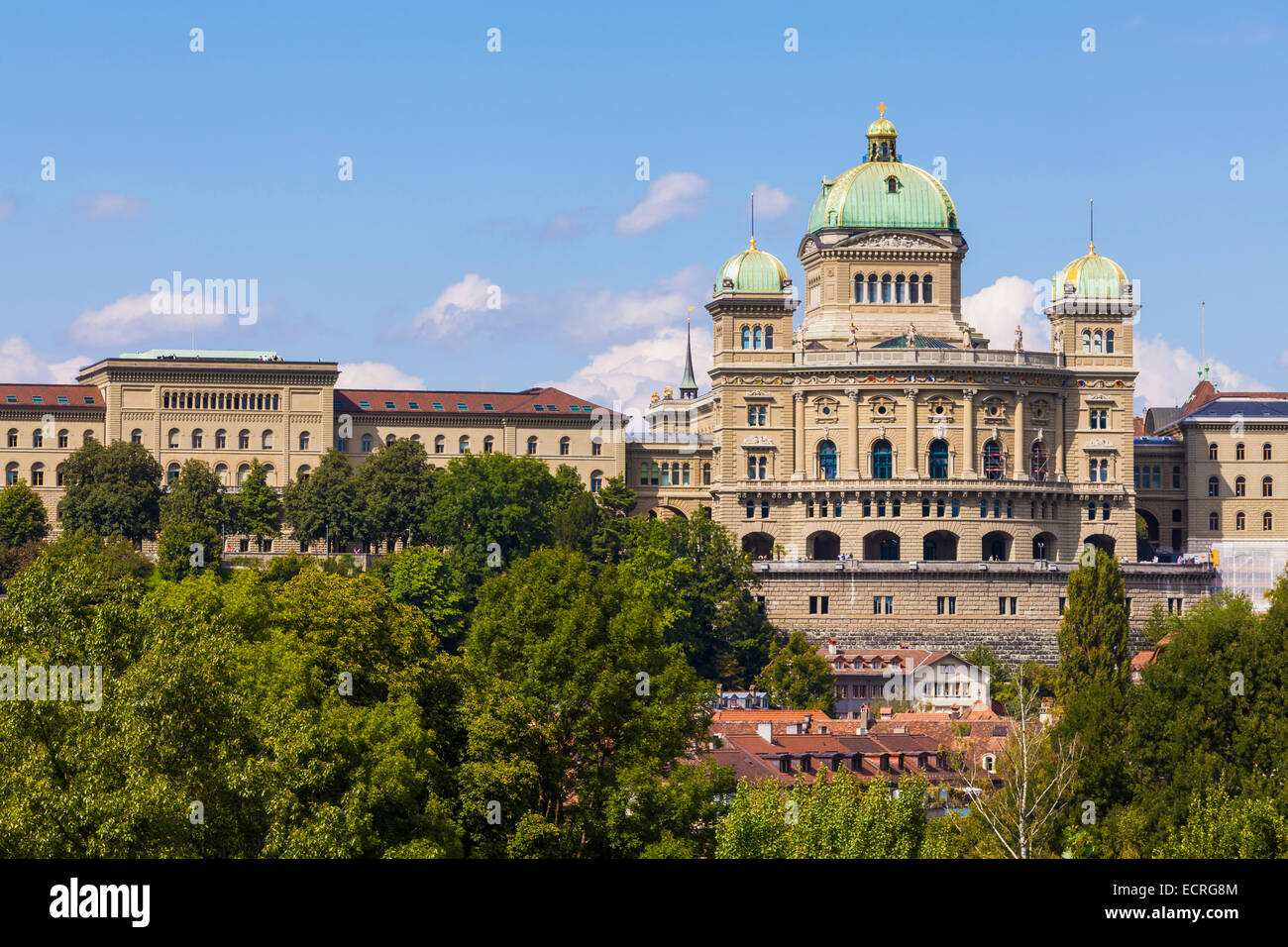 FEDERAL PALACE OF SWIZTERLAND, BUNDESHAUS, PARLIAMENT BUILDING, CITY, BERN, BERNE,  BERN CANTON, SWITZERLAND Stock Photo