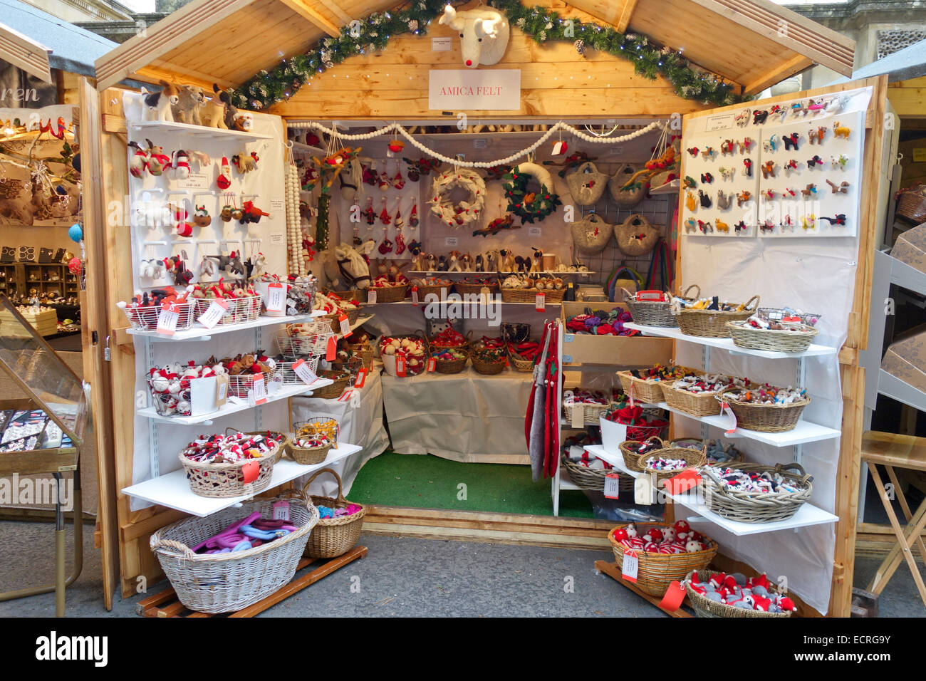Close up of a stall at Bath Christmas Market, Bath, England, UK Stock Photo Alamy