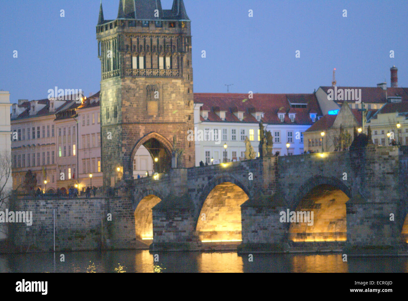 Prague  is the capital and largest city of the Czech Republic. Especially elegant buildings, terracotta tiled roofs, Stock Photo